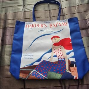 Estee Lauder Harper's Bazaar Blue and Red Tote